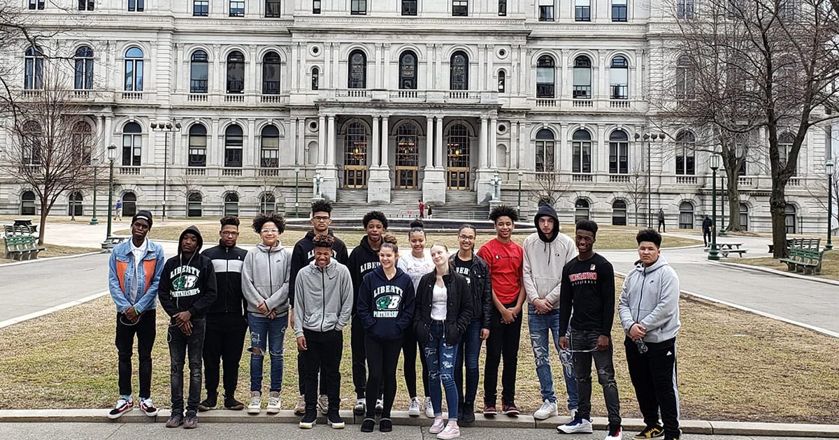 Liberty students in front of the capital building